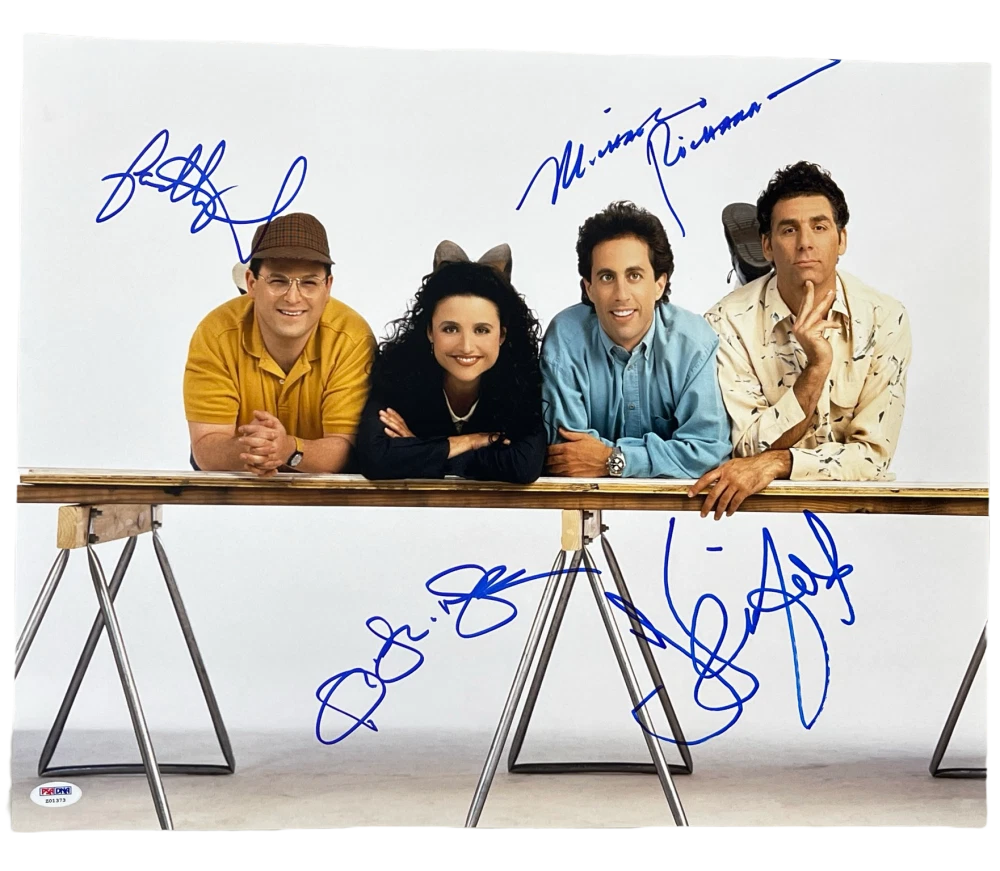 SEINFELD CAST SIGNED 16X20 PHOTO JERRY SEINFELD RICHARDS ALEXANDER DREYFUS PSA 1