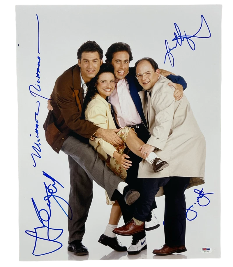 SEINFELD CAST SIGNED 16X20 PHOTO JERRY SEINFELD RICHARDS ALEXANDER DREYFUS PSA 3