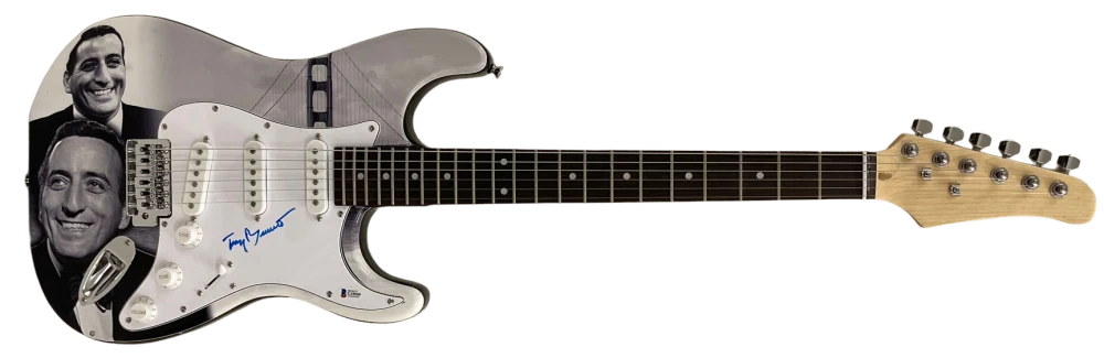 TONY BENNETT SIGNED FULL SIZE CUSTOM ELECTRIC GUITAR AUTHENTIC AUTOGRAPH BECKETT