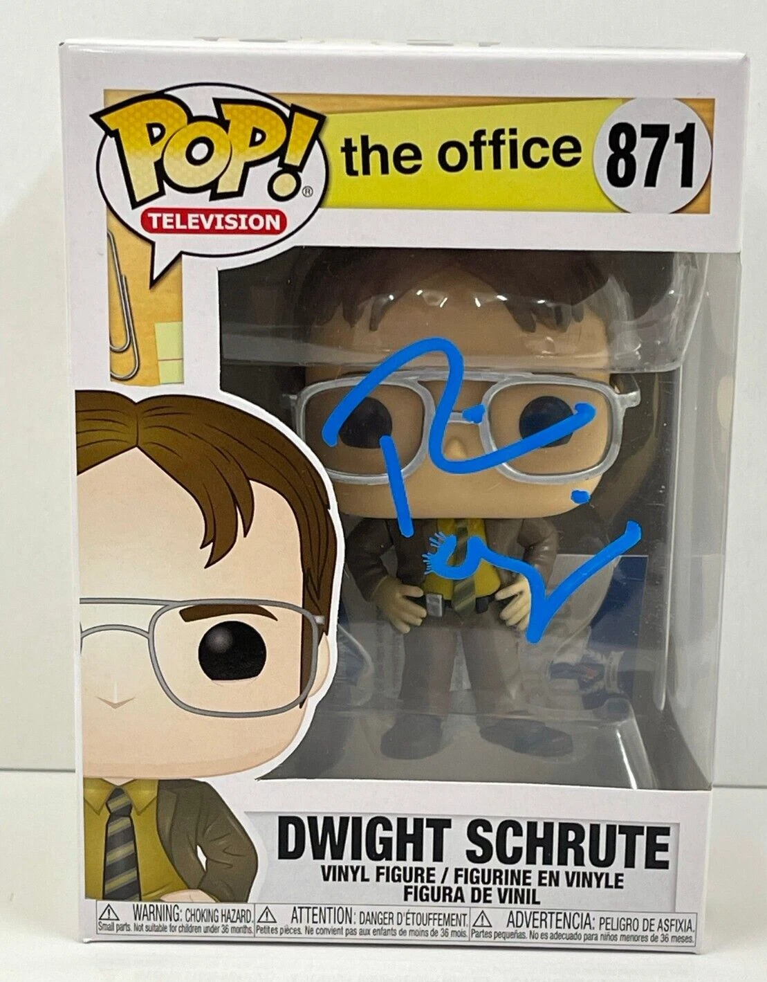 RAINN WILSON DWIGHT SCHRUTE SIGNED THE OFFICE FUNKO FIGURE 871 BECKETT COA 7
