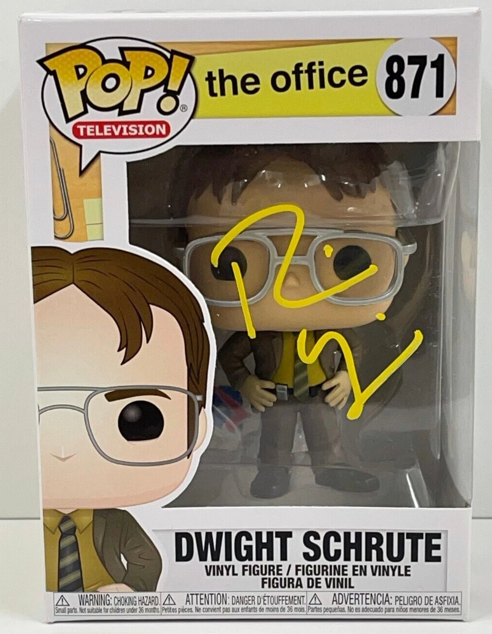 RAINN WILSON DWIGHT SCHRUTE SIGNED THE OFFICE FUNKO FIGURE 871 BECKETT COA 27