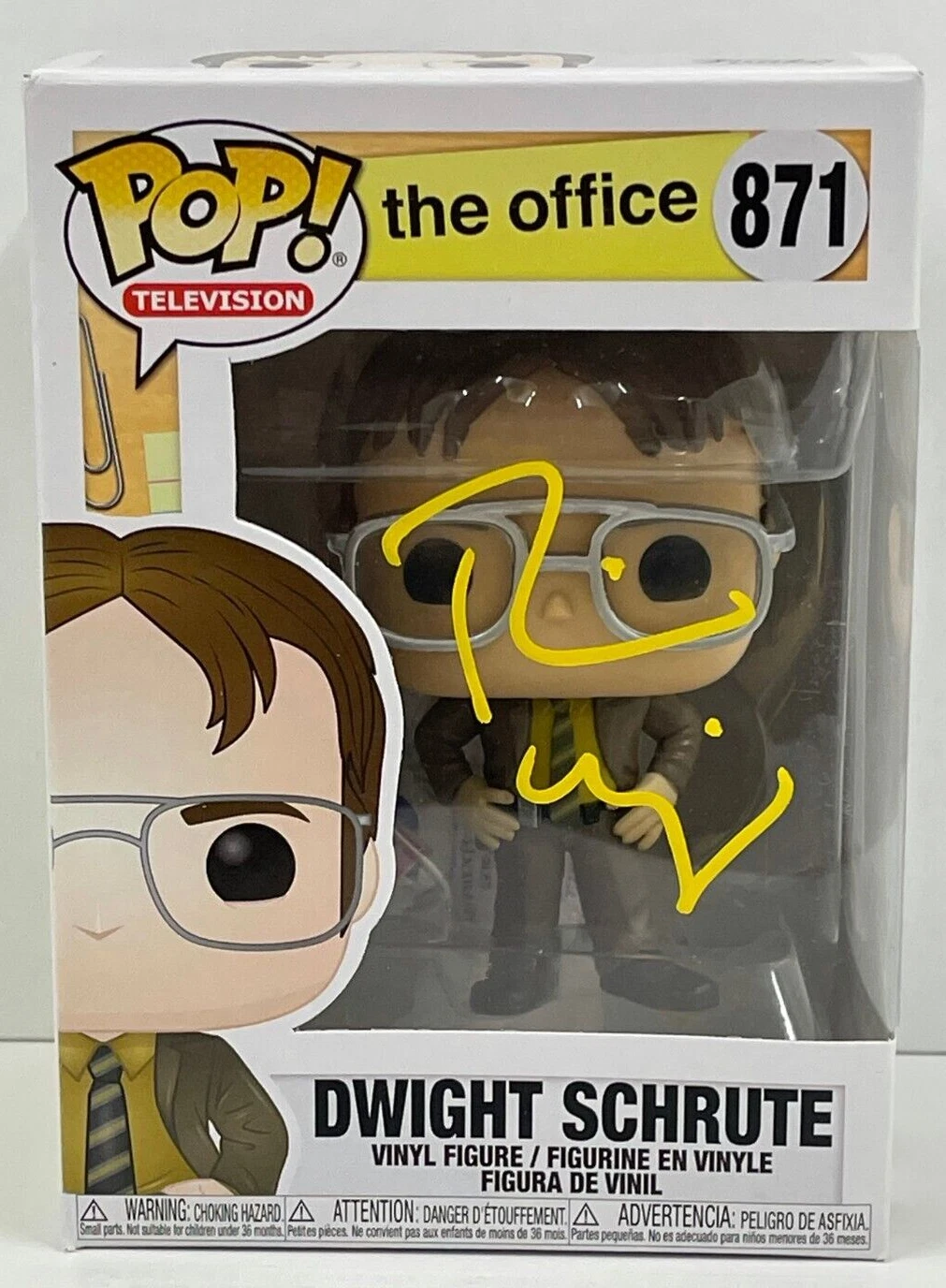 RAINN WILSON DWIGHT SCHRUTE SIGNED THE OFFICE FUNKO FIGURE 871 BECKETT COA 37
