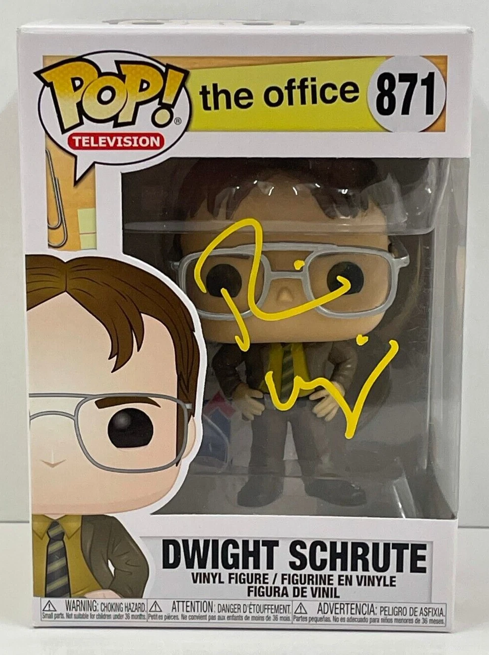 RAINN WILSON DWIGHT SCHRUTE SIGNED THE OFFICE FUNKO FIGURE 871 BECKETT COA 40