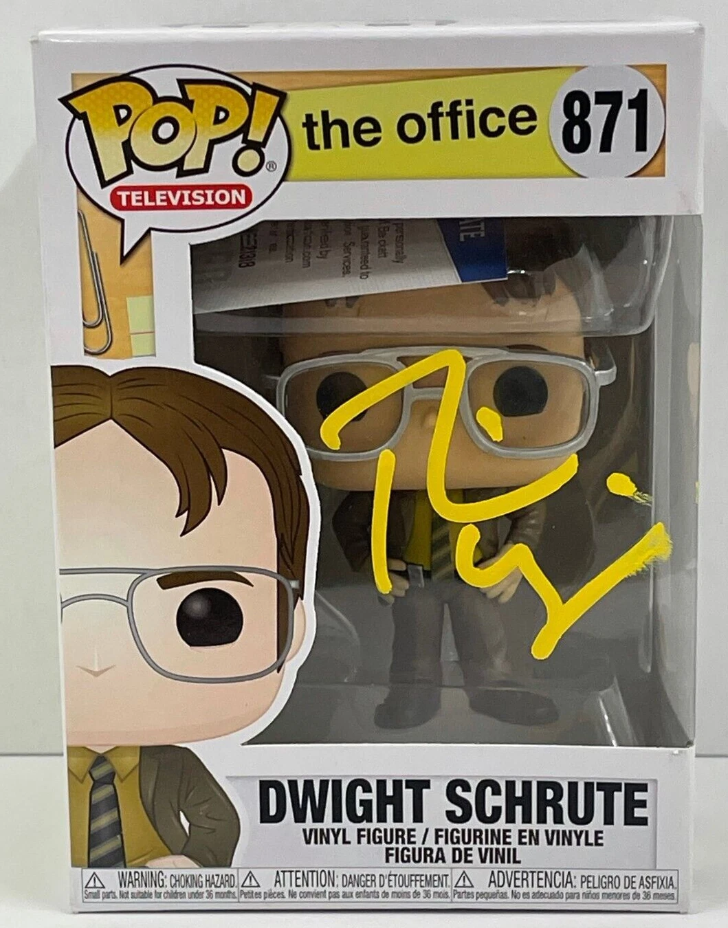 RAINN WILSON DWIGHT SCHRUTE SIGNED THE OFFICE FUNKO FIGURE 871 BECKETT COA 56