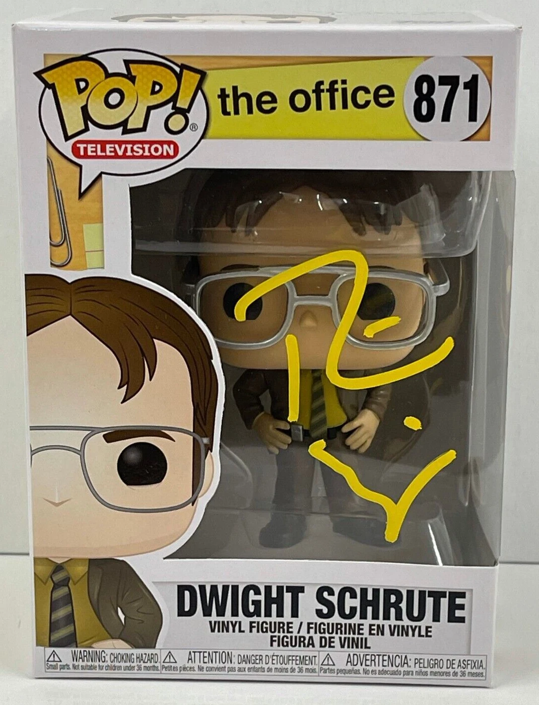 RAINN WILSON DWIGHT SCHRUTE SIGNED THE OFFICE FUNKO FIGURE 871 BECKETT COA 86