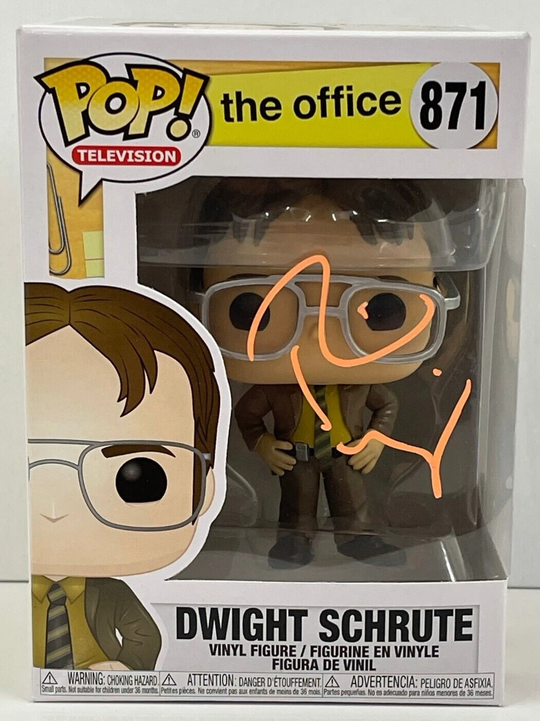 RAINN WILSON DWIGHT SCHRUTE SIGNED THE OFFICE FUNKO FIGURE 871 BECKETT COA 89