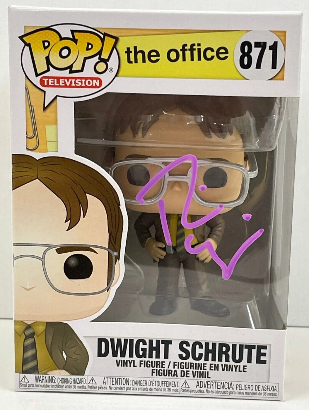 RAINN WILSON DWIGHT SCHRUTE SIGNED THE OFFICE FUNKO FIGURE 871 BECKETT COA 93