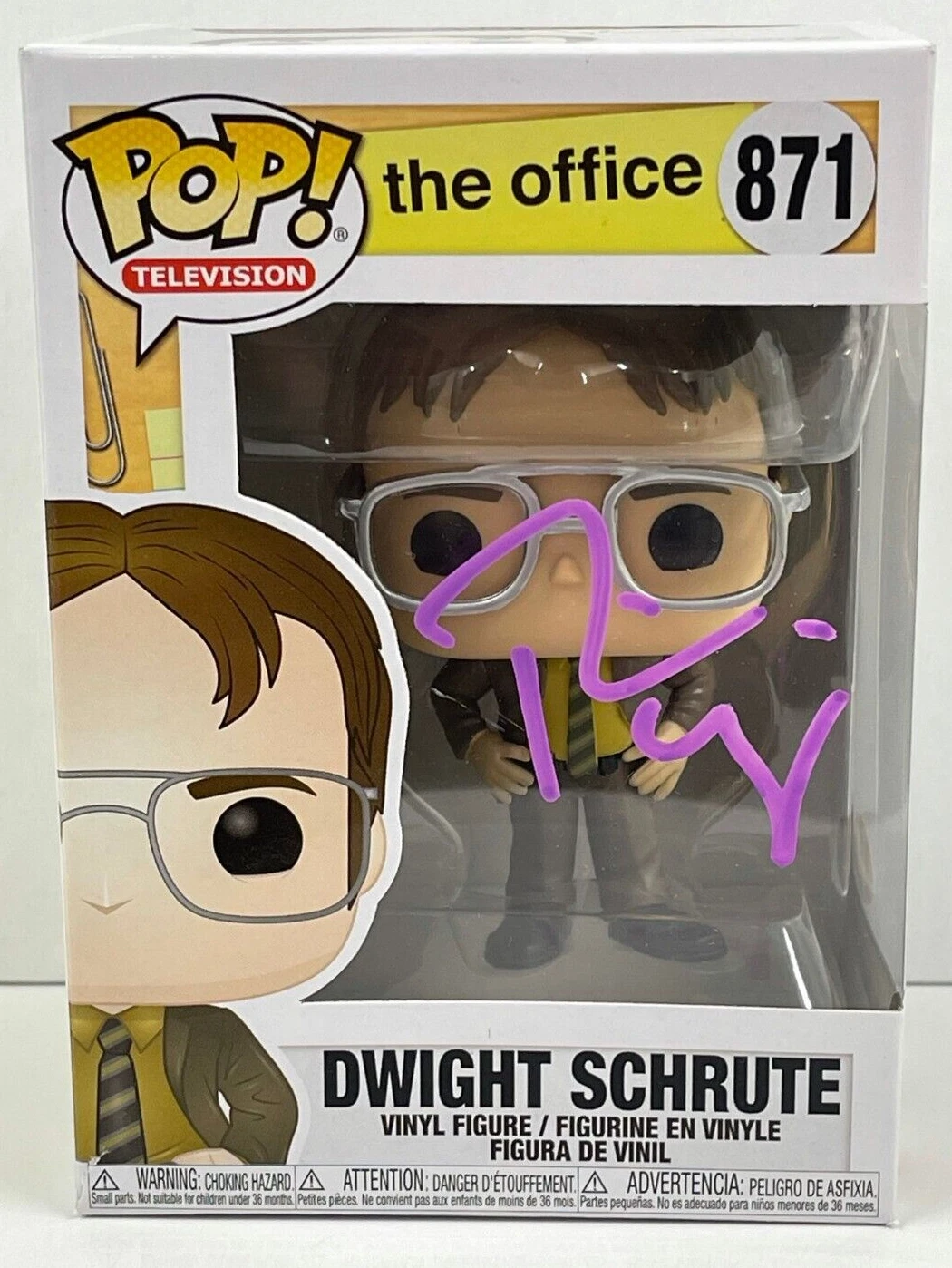 RAINN WILSON DWIGHT SCHRUTE SIGNED THE OFFICE FUNKO FIGURE 871 BECKETT COA 94