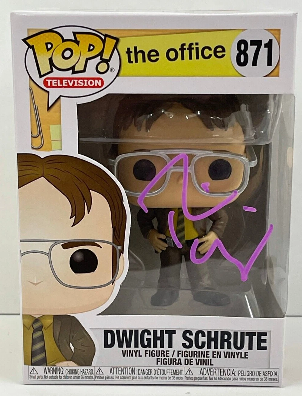 RAINN WILSON DWIGHT SCHRUTE SIGNED THE OFFICE FUNKO FIGURE 871 BECKETT COA 97