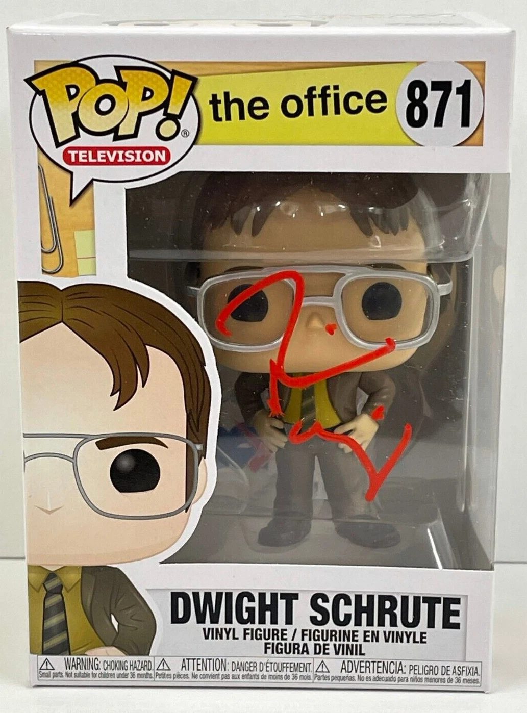RAINN WILSON DWIGHT SCHRUTE SIGNED THE OFFICE FUNKO FIGURE 871 BECKETT COA 110