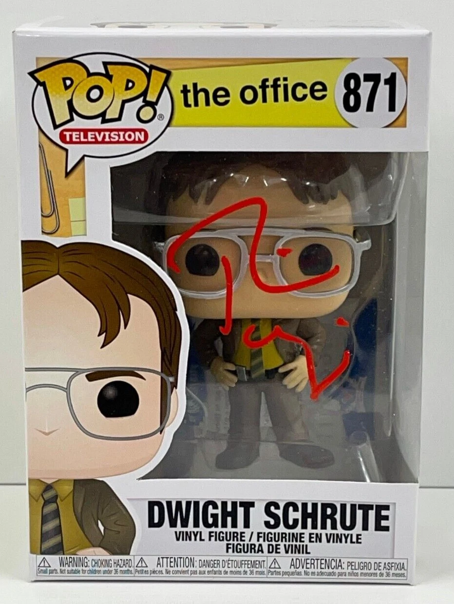 RAINN WILSON DWIGHT SCHRUTE SIGNED THE OFFICE FUNKO FIGURE 871 BECKETT COA 111