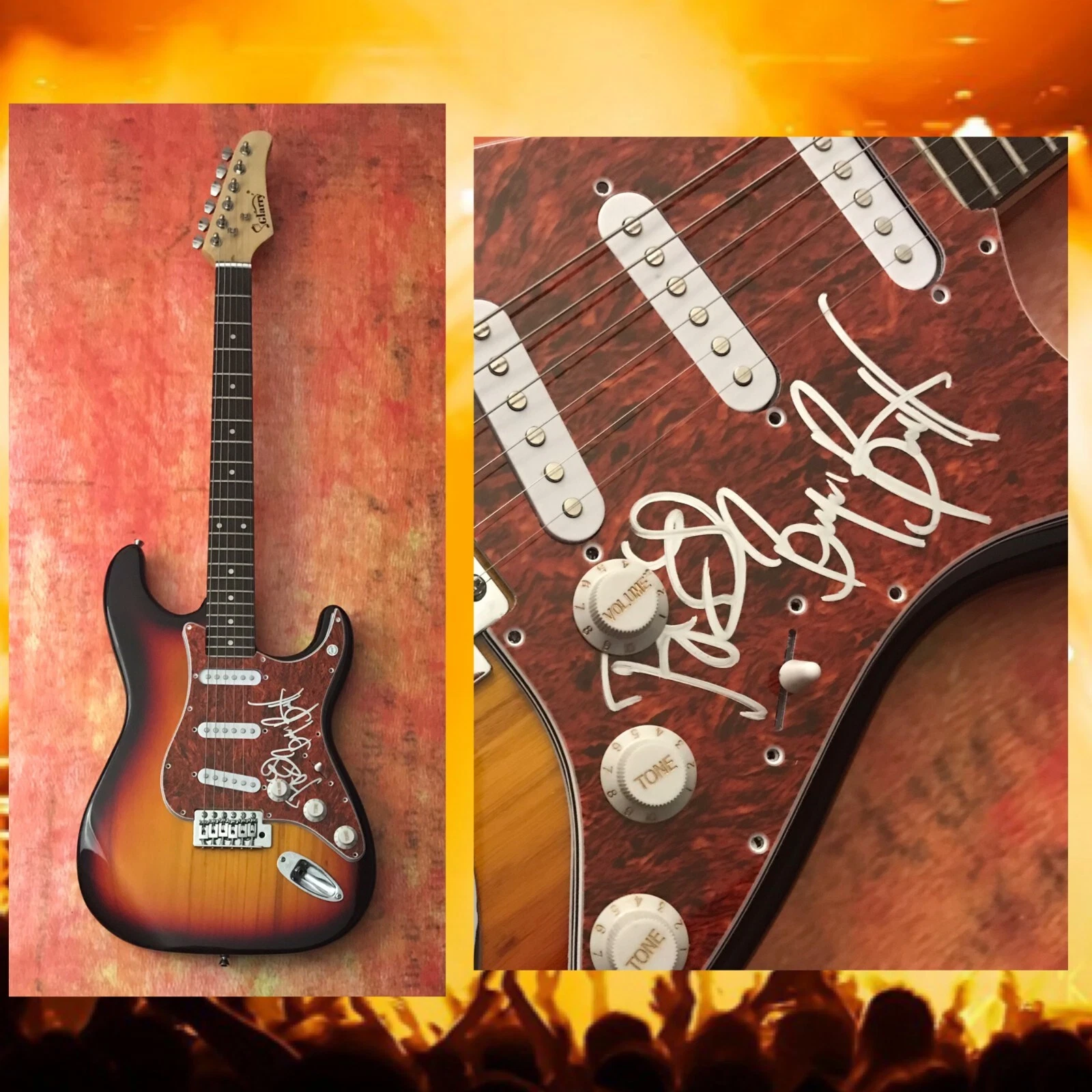 GFA  Roger Earl & Bryan Bassett  * FOGHAT *  Band Signed Electric Guitar COA