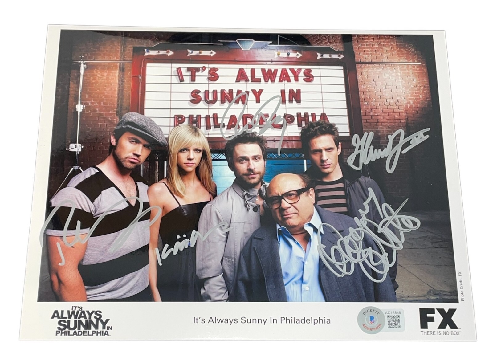 It's Always Sunny in Philadelphia Signed Autograph 8x10 Full Cast Photo BAS COA
