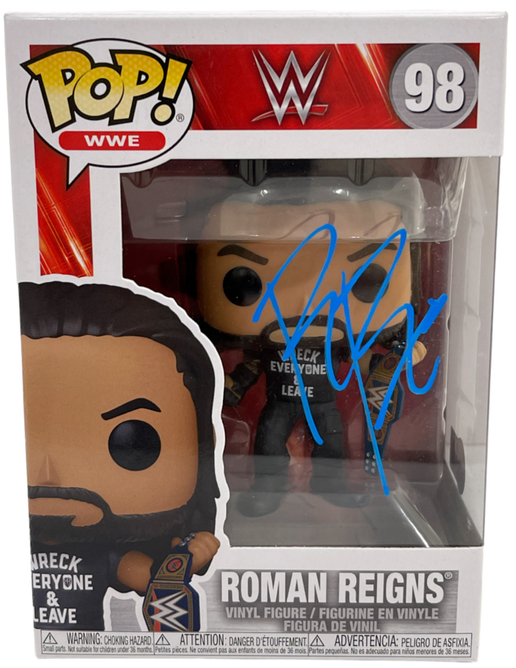 Roman Reigns Signed WWE Funko Figure 98 Authentic Autograph Beckett