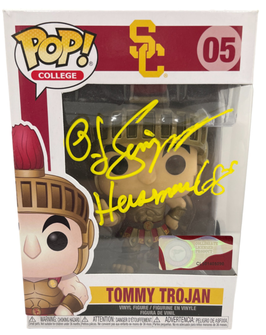 Oj Simpson Signed Funko Figure USC Trojan Heisman Inscription Autograph Beckett