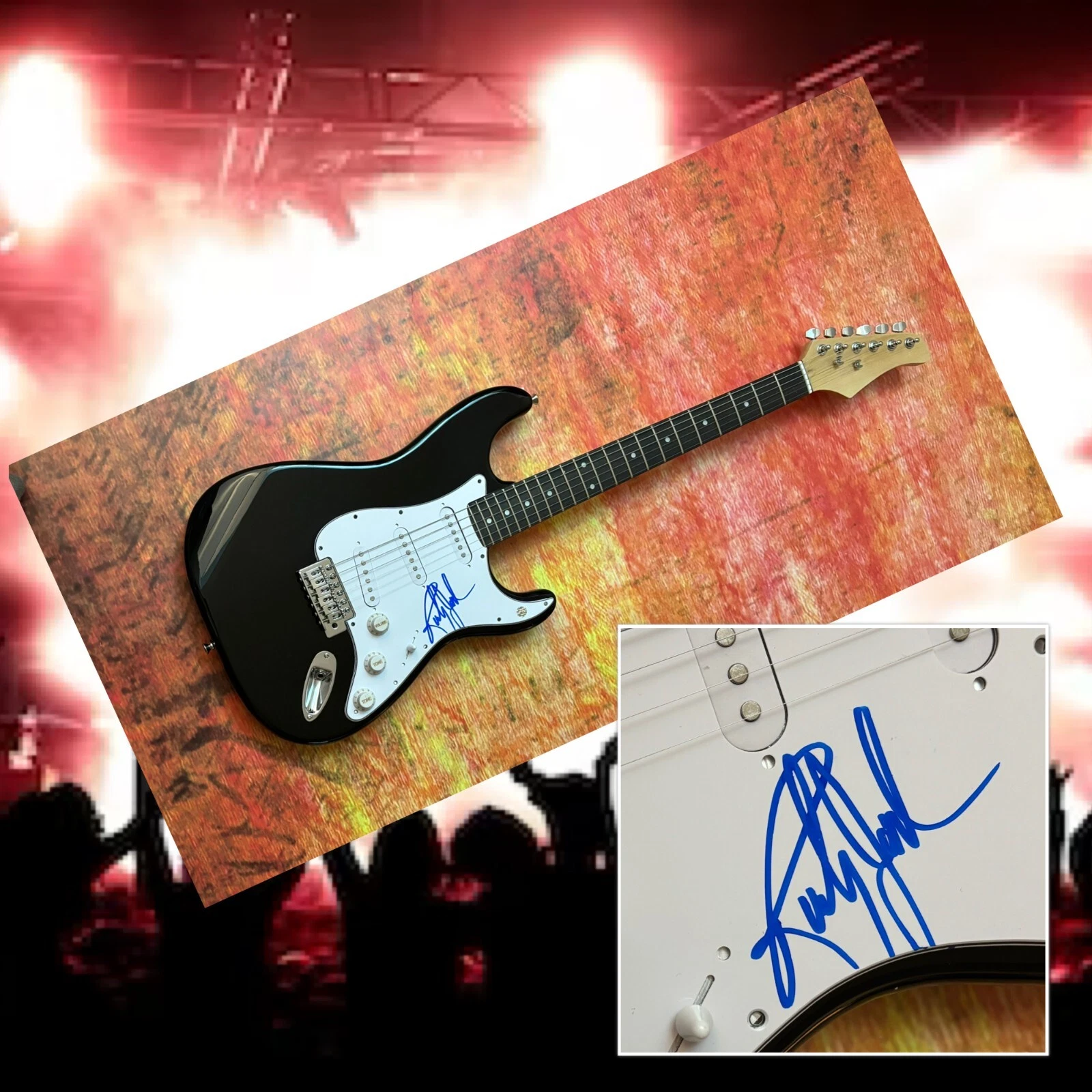 GFA Zebra Band Rock Star  * RANDY JACKSON *  Signed Electric Guitar COA