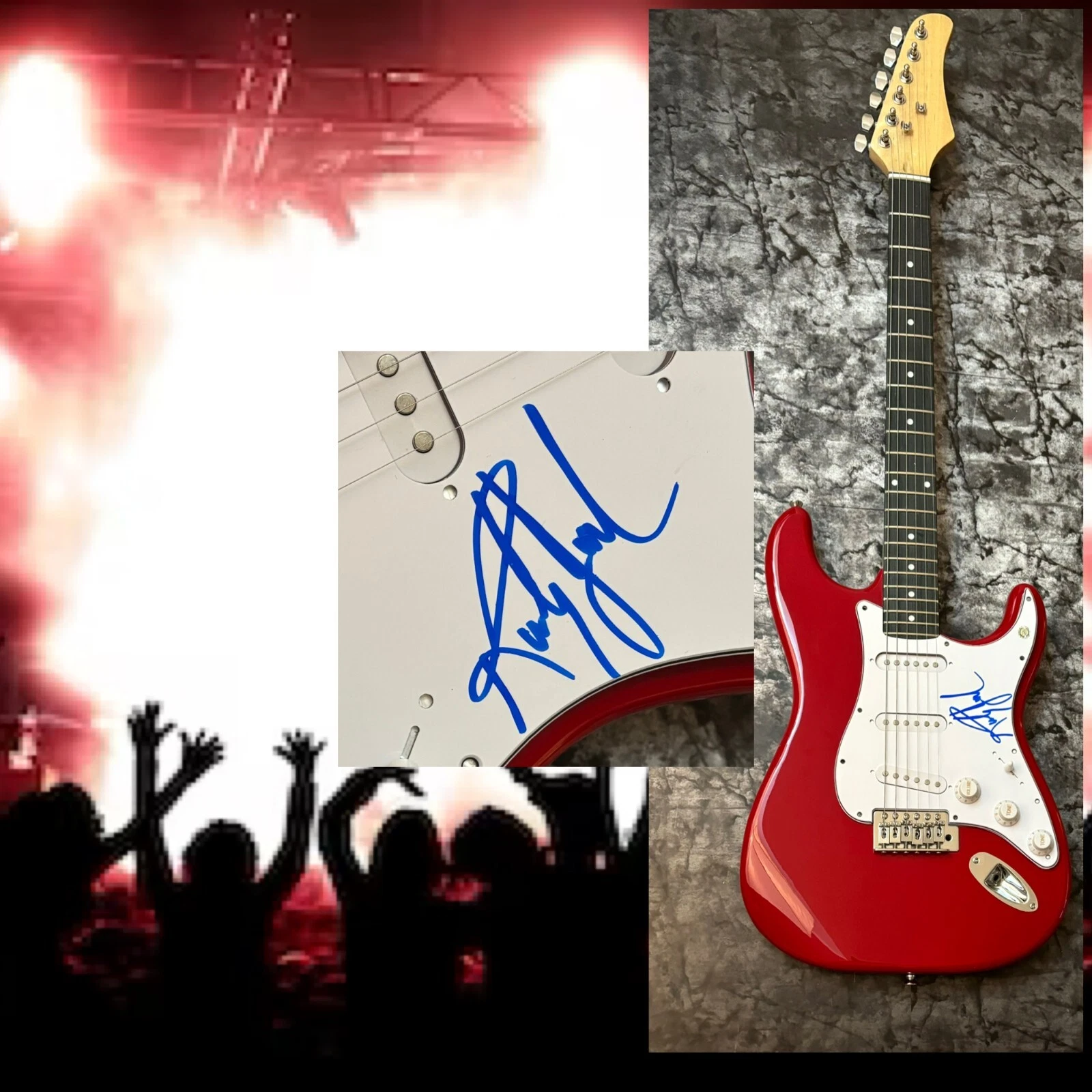 GFA Zebra Band Rock Star  * RANDY JACKSON *  Signed Electric Guitar COA