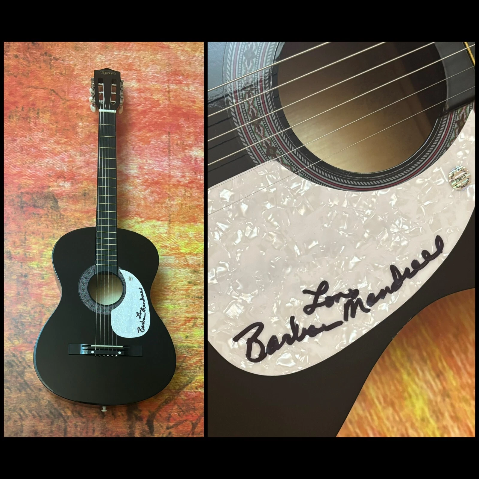 GFA When Country Wasn't Cool  * BARBARA MANDRELL * Signed Acoustic Guitar B7 COA