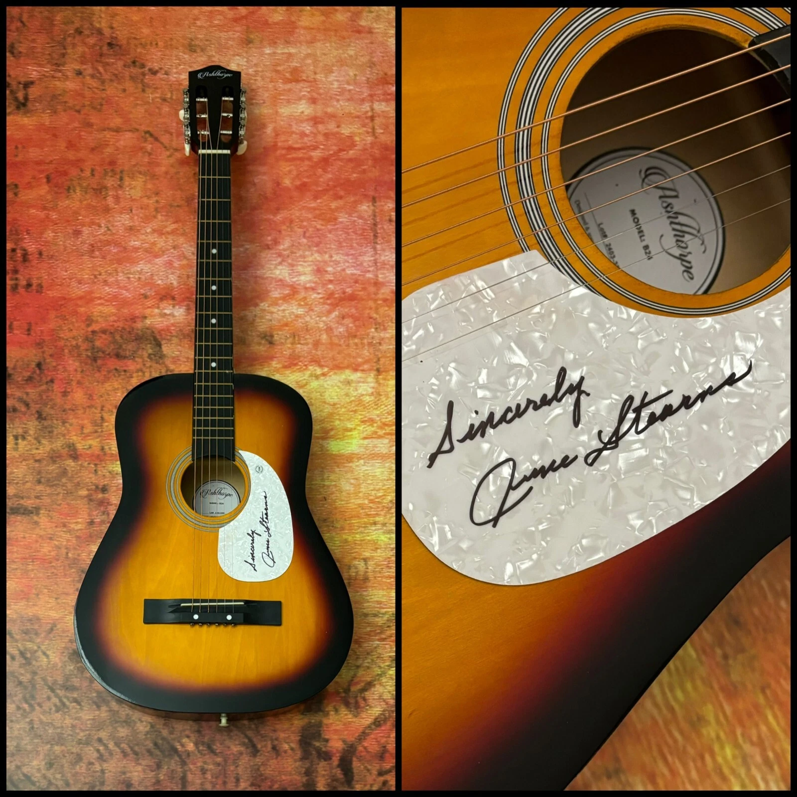 GFA Just Another Song Star  * JUNE STEARNS *  Signed Acoustic Guitar J4 COA
