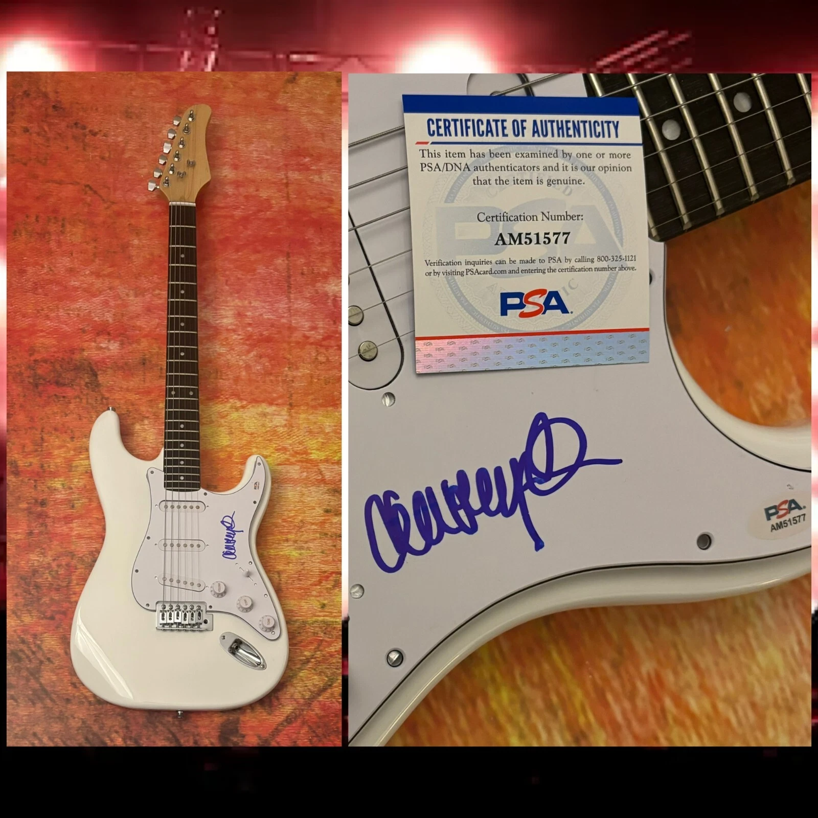 PSA And the Bluesbreakers * JOHN MAYALL * Signed Electric Guitar PROOF COA
