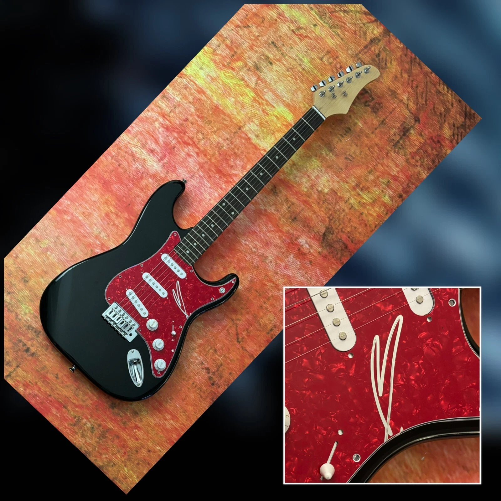 GFA Blue October Band  * JUSTIN FURSTENFELD *  Signed Rare Electric Guitar COA