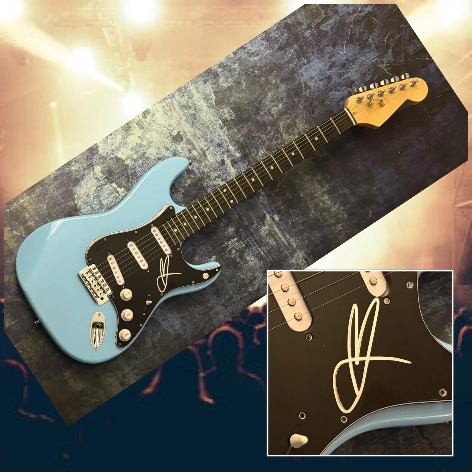 GFA Blue October Band  * JUSTIN FURSTENFELD *  Signed Rare Electric Guitar COA
