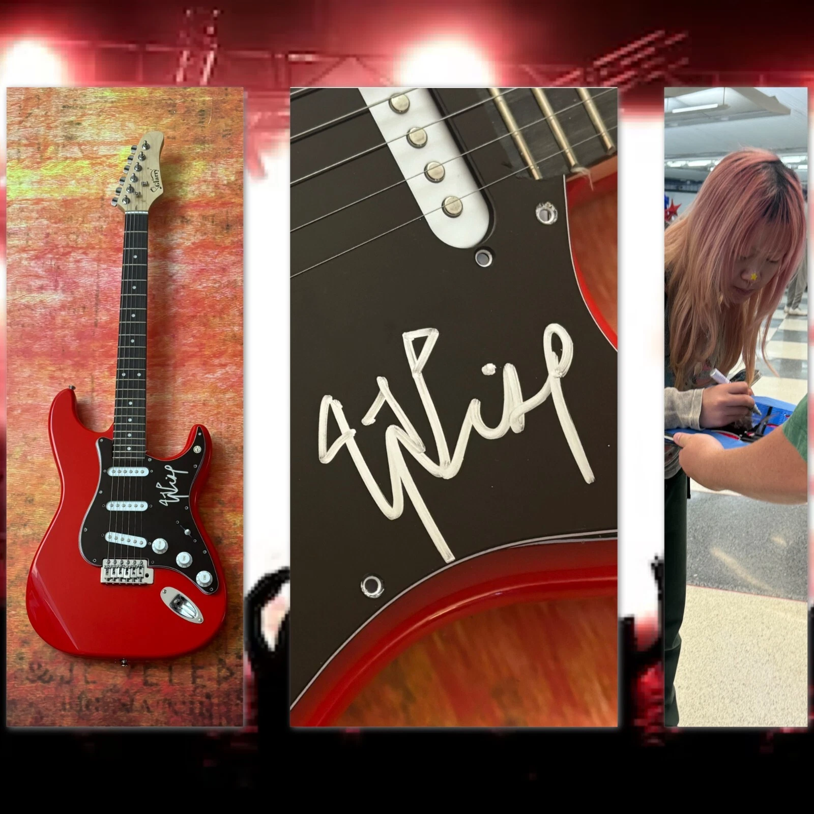 GFA  Your Face Shoegaze Star  * WISP *  Signed Electric Guitar PROOF COA