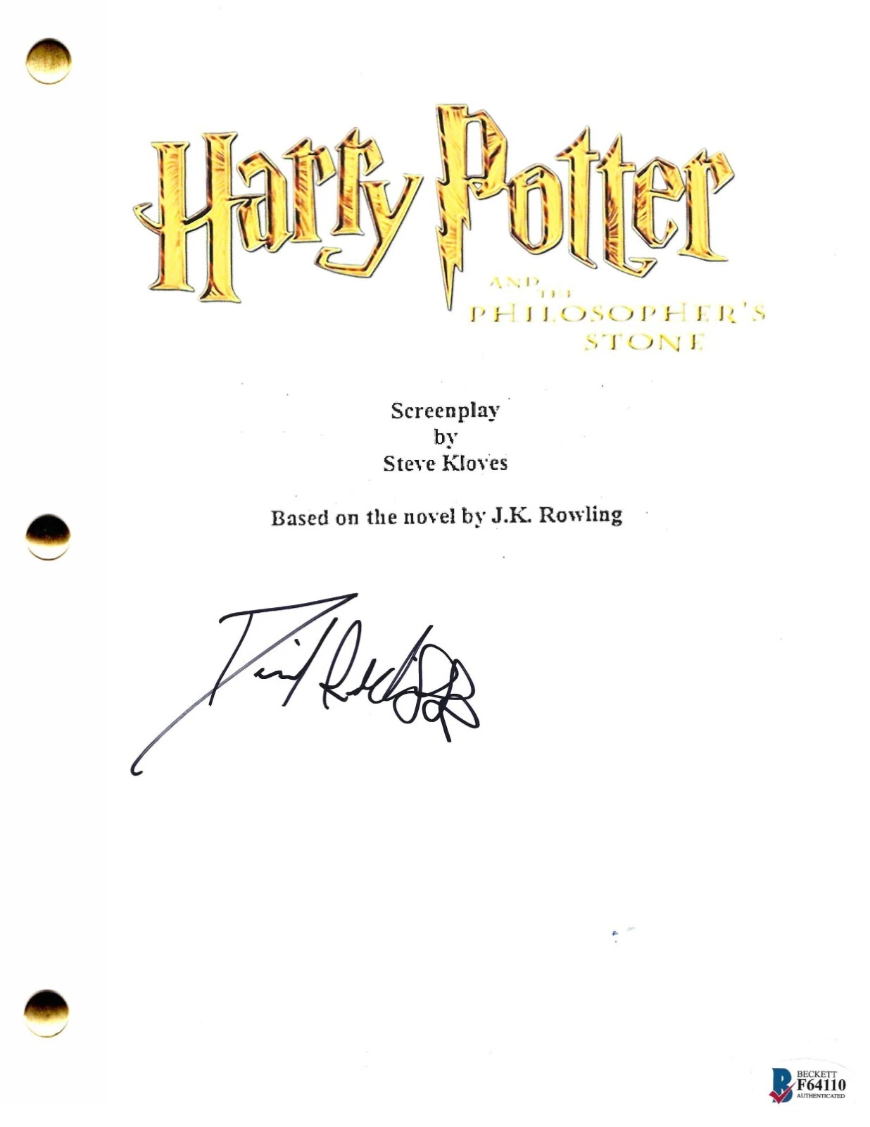 Daniel Radcliffe Signed Harry Potter Philosopher's Stone Autograph ...