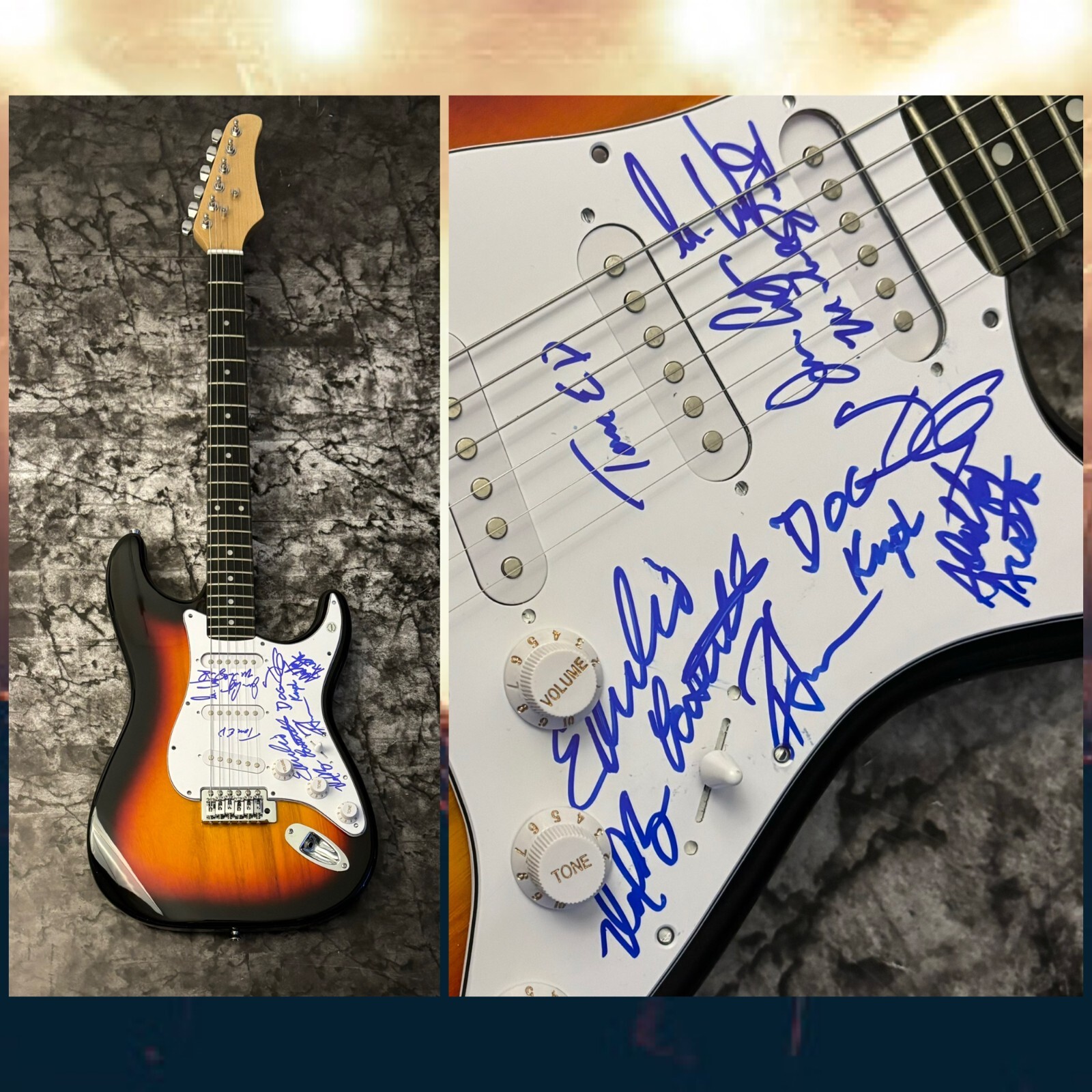 GFA  Funk Full x10 Band  * TOWER OF POWER *  Signed Electric Guitar PROOF COA