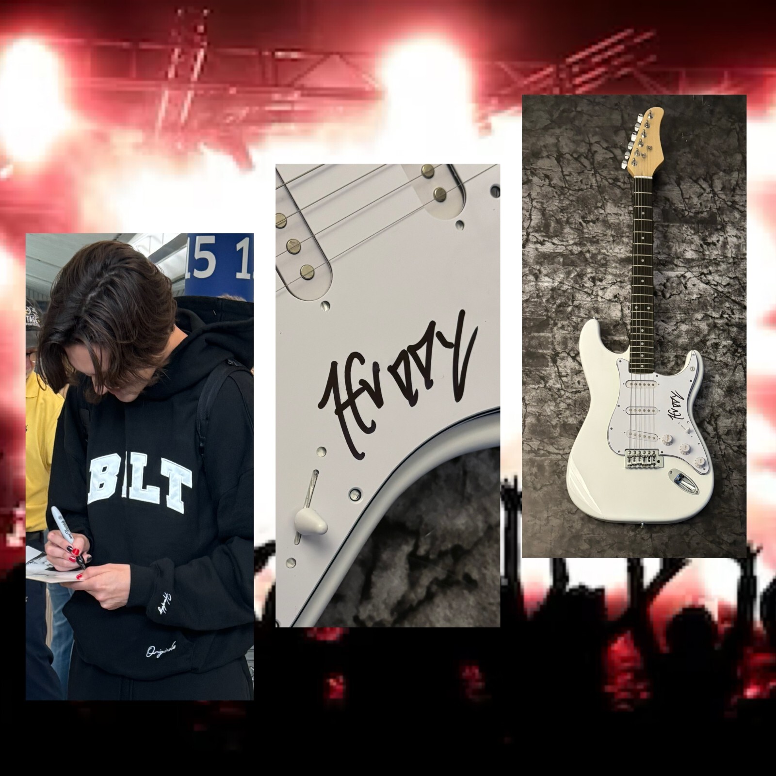 GFA Teenage Heartbreak Star  * HUDDY *  Signed Electric Guitar PROOF COA