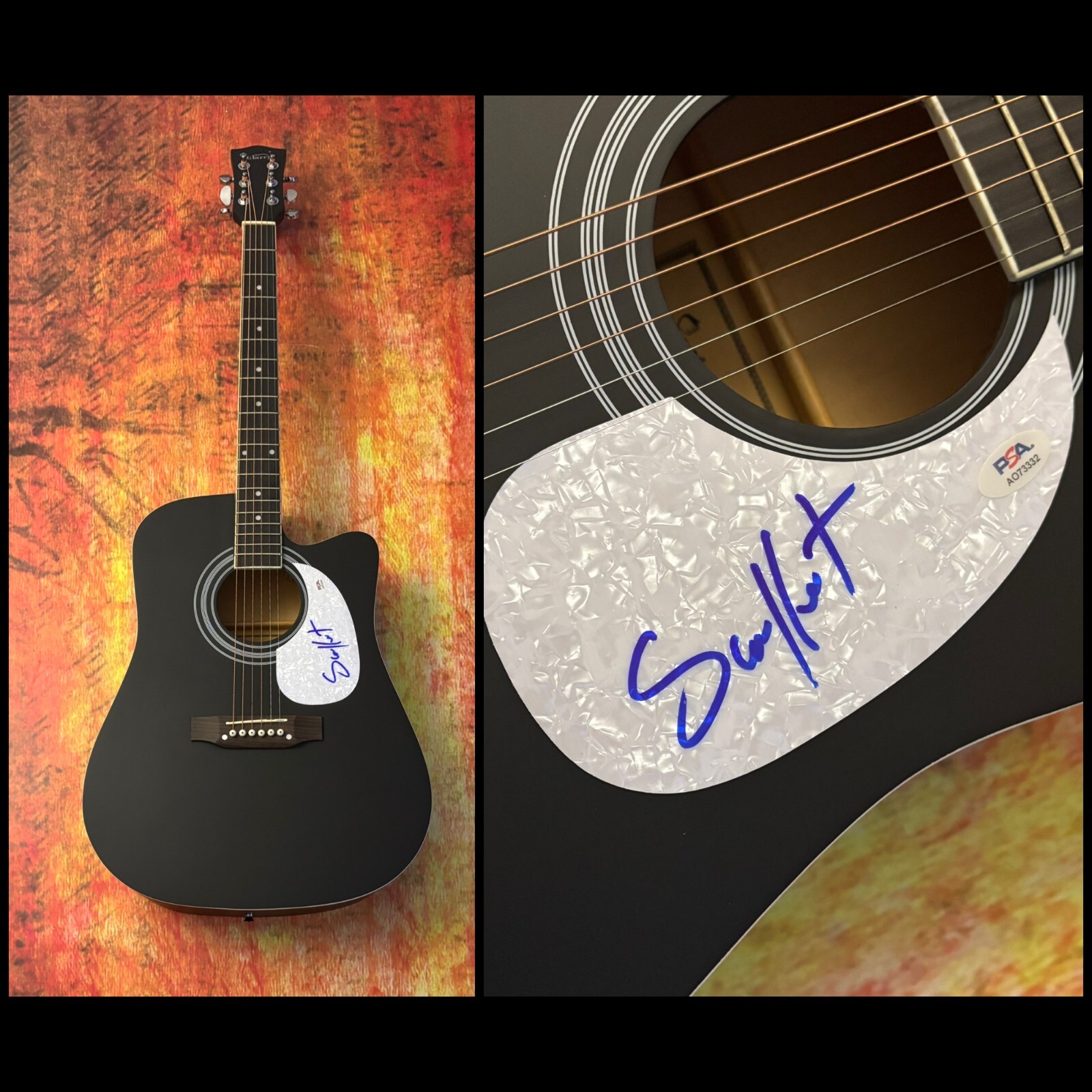 PSA  Body Like a Back Road  * SAM HUNT *  Signed Acoustic Guitar PROOF COA