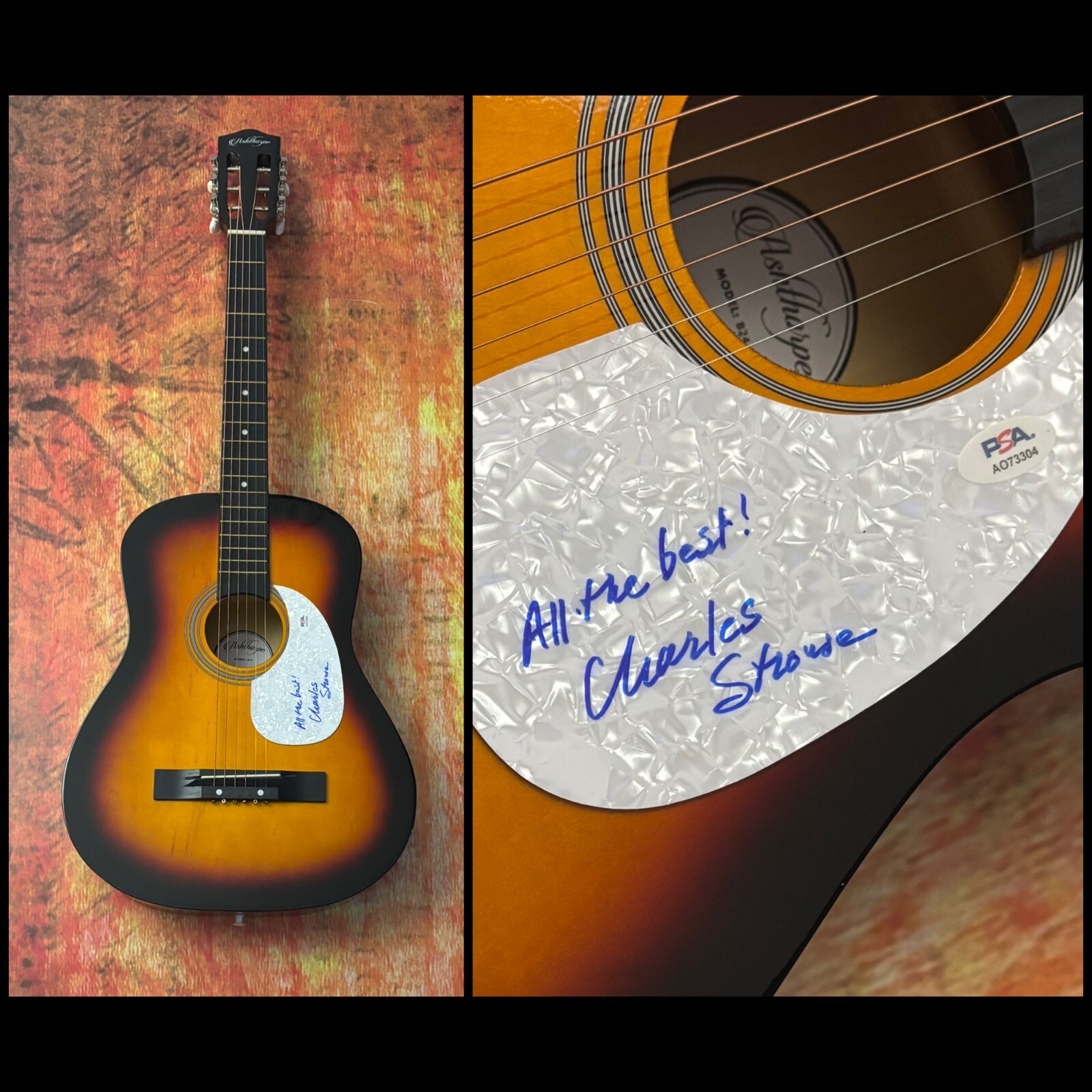 PSA Annie Movie Composer  * CHARLES STROUSE *  Signed Acoustic Guitar COA