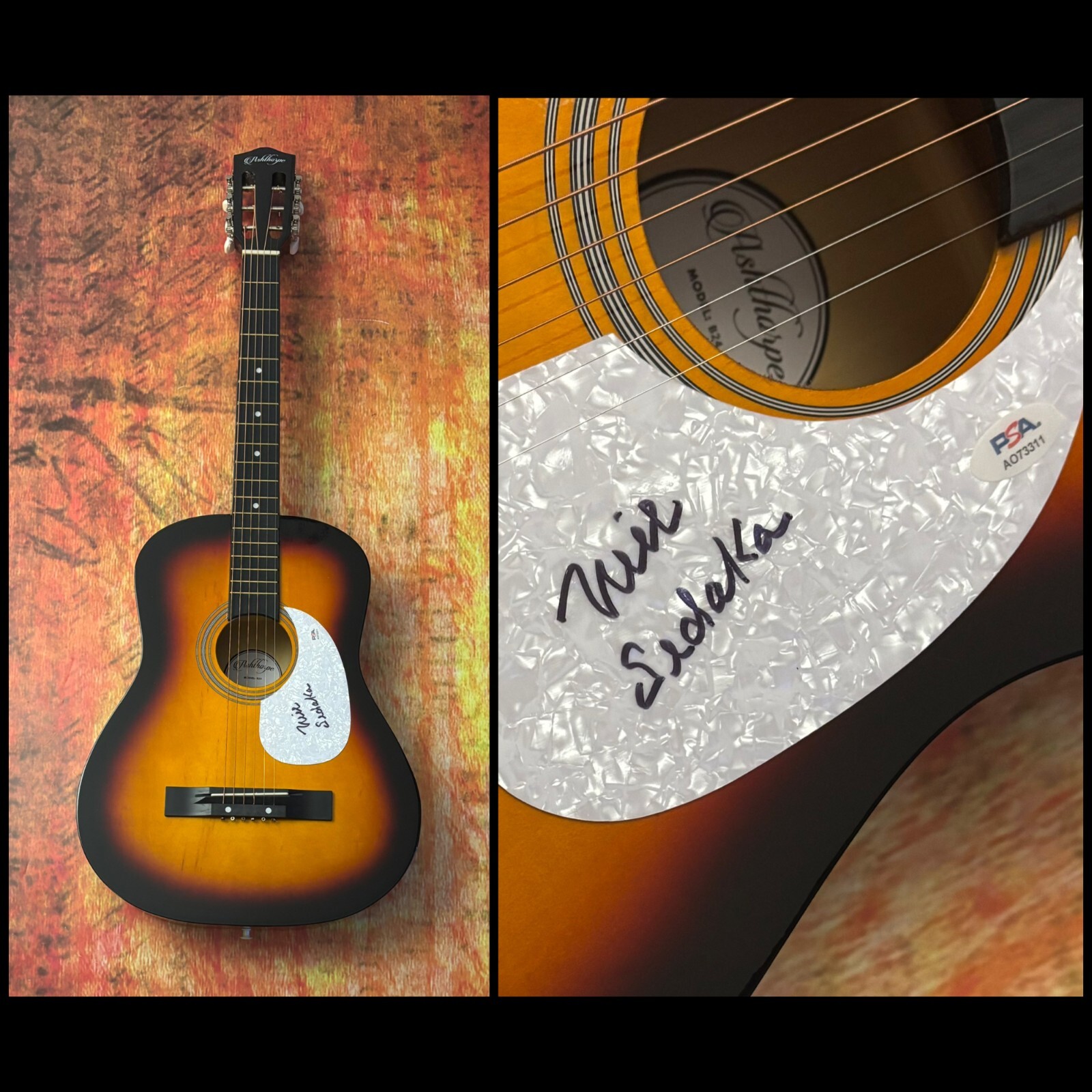 PSA Breaking Up is Hard to Do Star  * NEIL SEDAKA *  Signed Acoustic Guitar COA