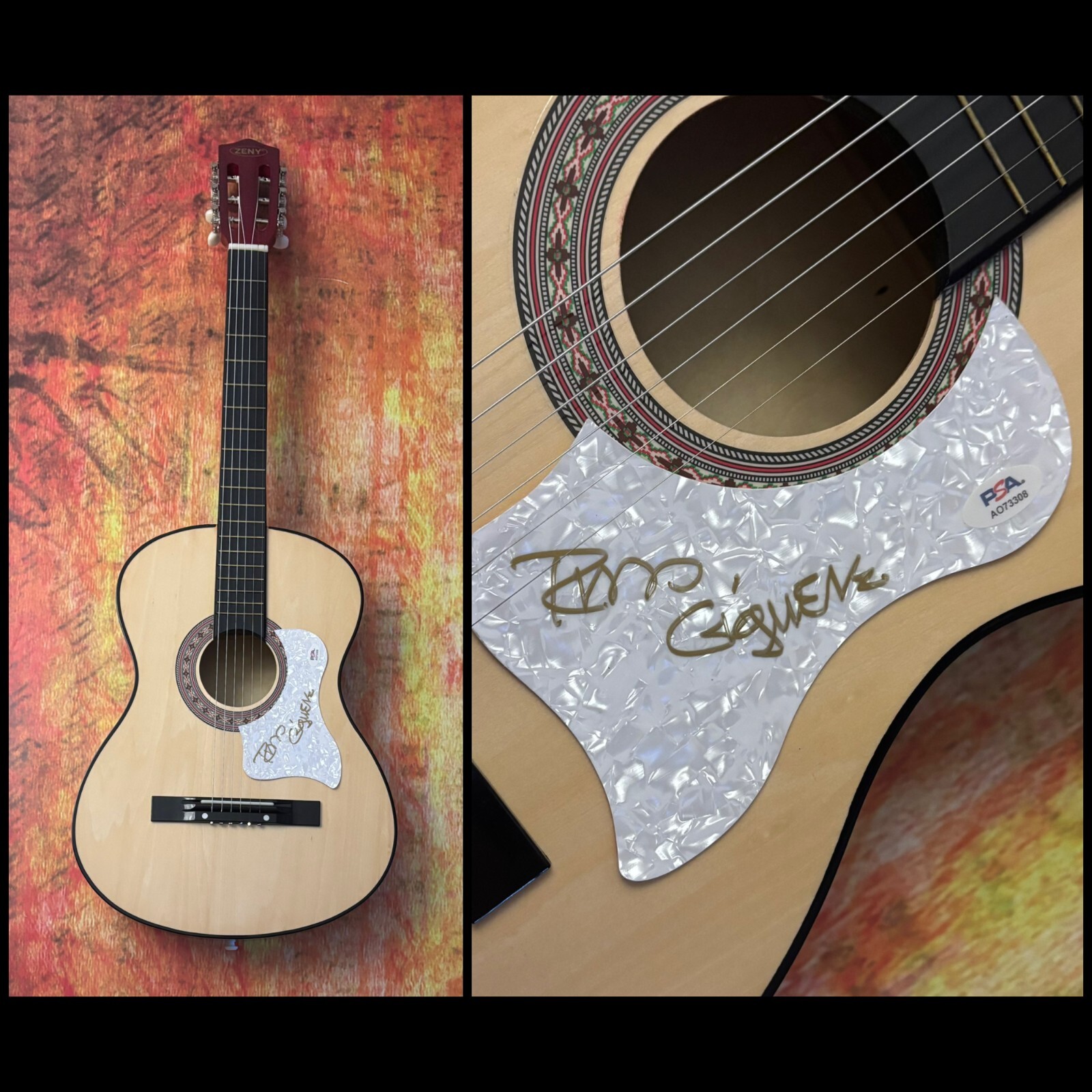 PSA The Association Band Guitarist  * RUSS GIGUERE *  Signed Acoustic Guitar COA