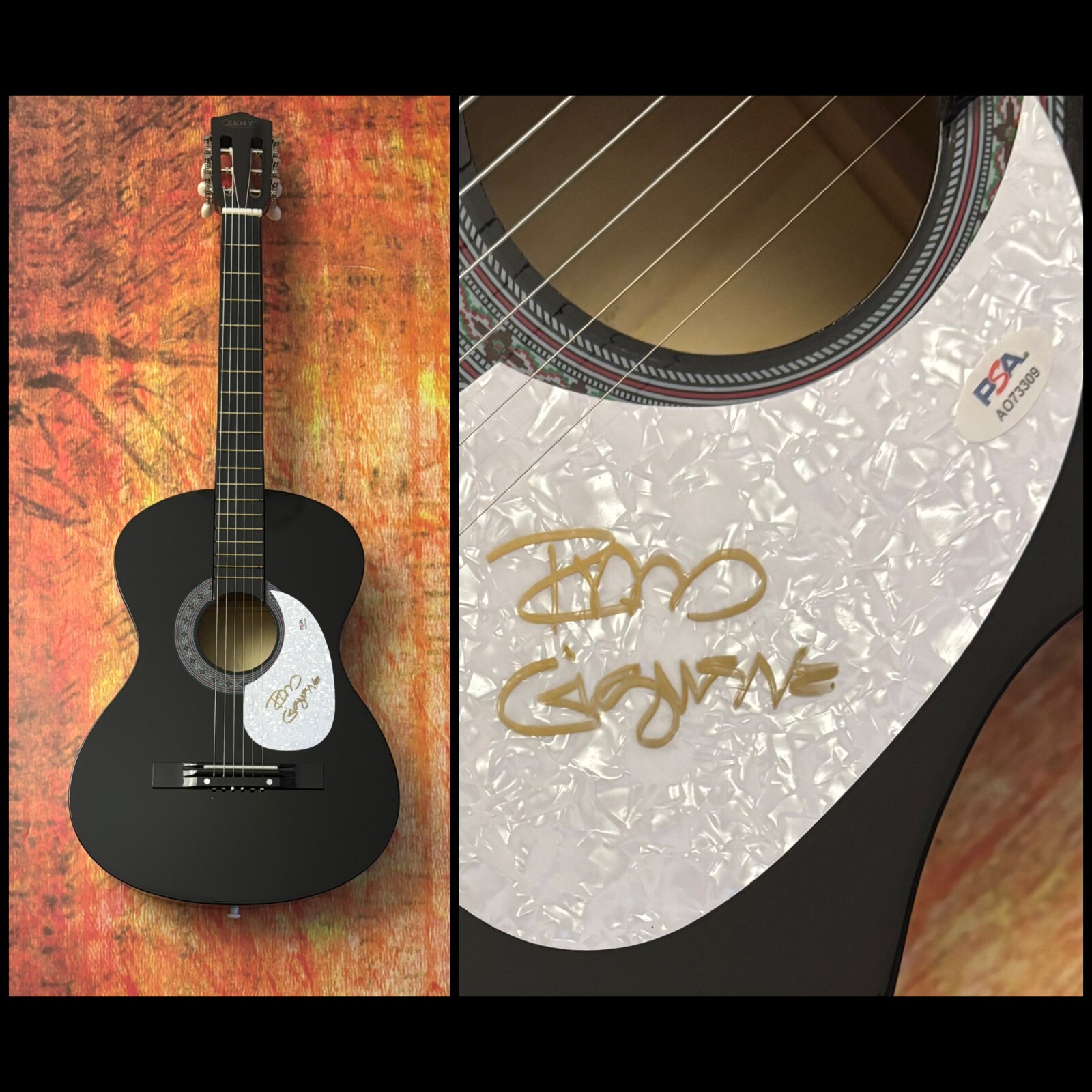 PSA The Association Band Guitarist  * RUSS GIGUERE *  Signed Acoustic Guitar COA