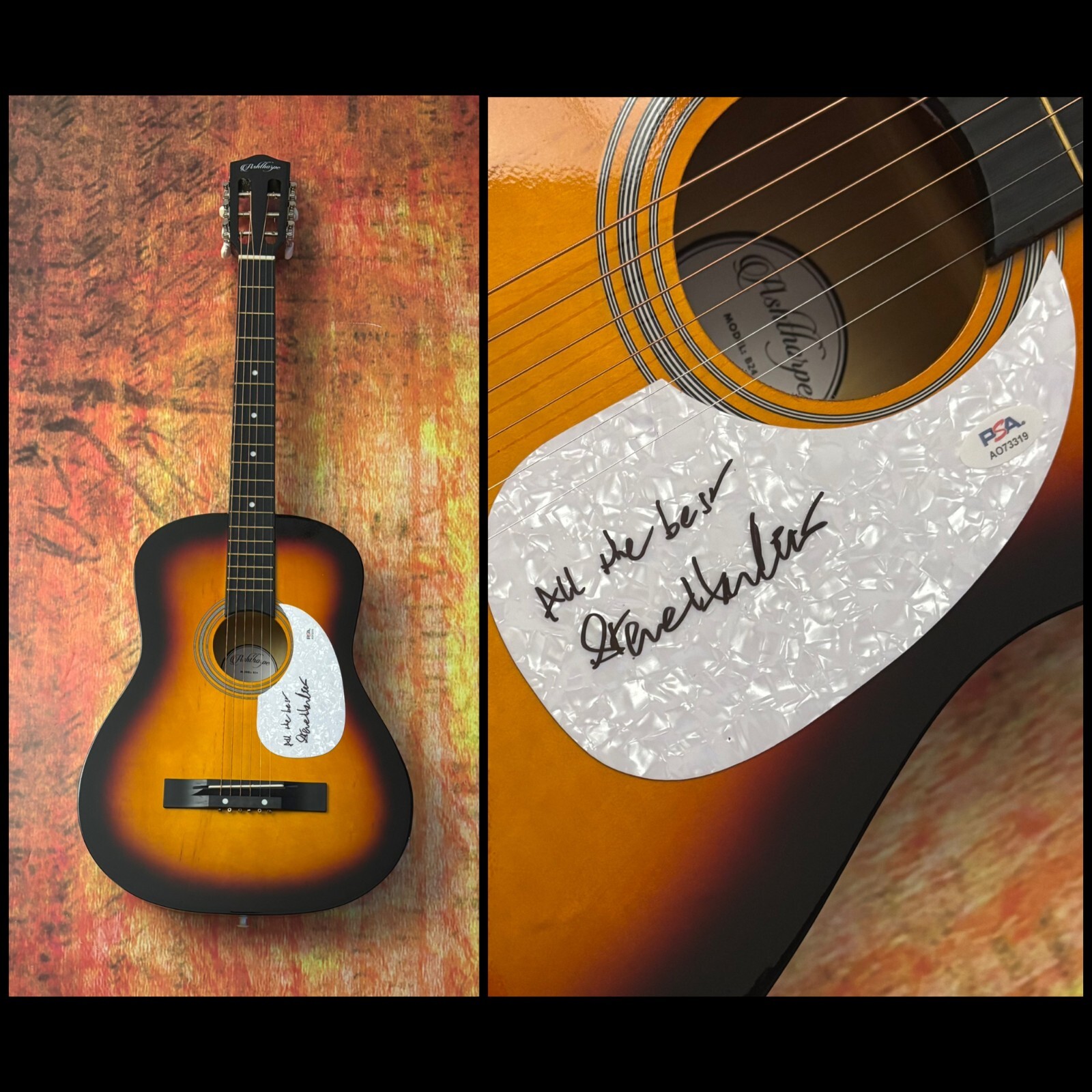PSA Genesis Band Guitarist  * STEVE HACKETT *  Signed Acoustic Guitar PROOF COA
