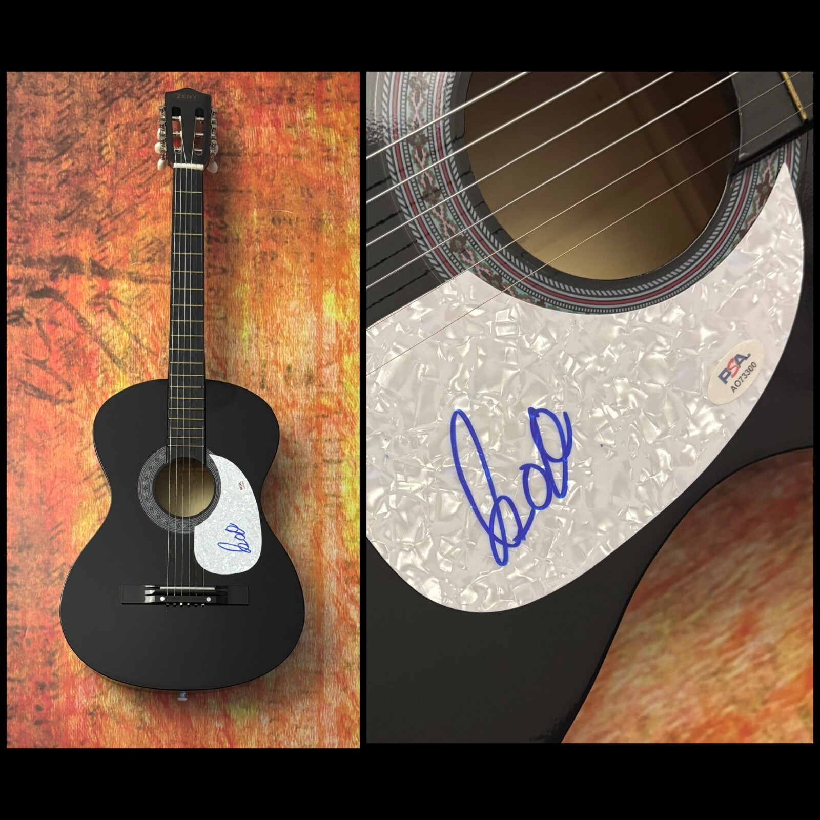 PSA Lose Control Star  * TEDDY SWIMS *  Signed Acoustic Guitar PROOF COA