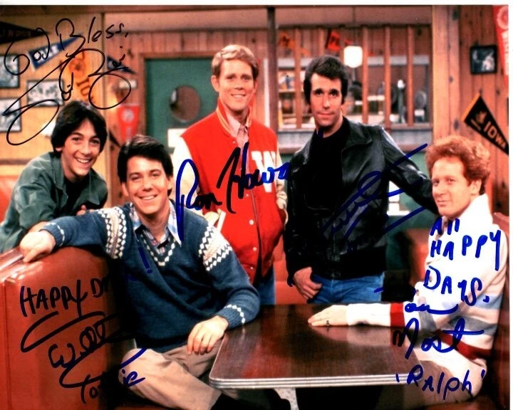 RON HOWARD DON MOST HENRY WINKLER ANSON WILLIAMS SCOTT BAIO Signed 8x10 Photo