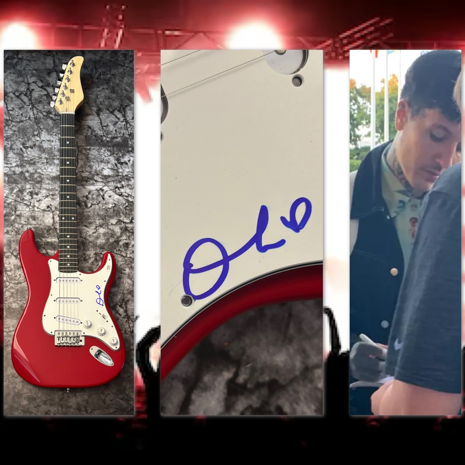 PSA Bring Me The Horizon Band  * OLI SYKES *  Signed Electric Guitar PROOF COA
