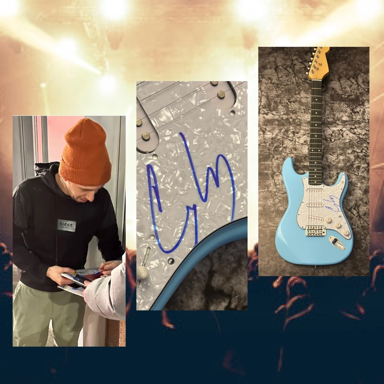 GFA Golden Cosmic Sans Star * CORY WONG * Signed Electric Guitar PROOF C6 COA