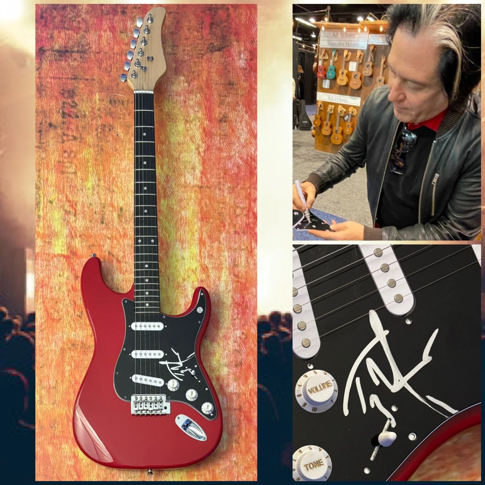 GFA Queens of the Stone Age  * TROY VAN LEEUWEN *  Signed Electric Guitar COA