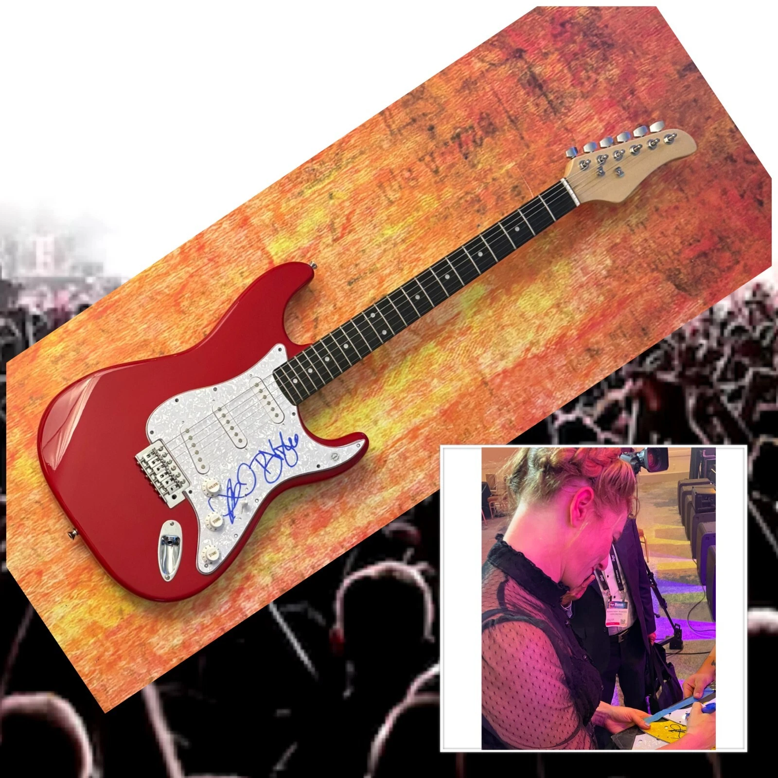 GFA Amanda Palmer & Brian V.  * THE DRESDEN DOLLS *  Signed Electric Guitar COA