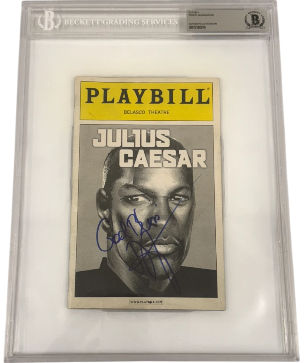 Denzel Washington Signed Julius Caesar Playbill Autograph Beckett Encapsulation