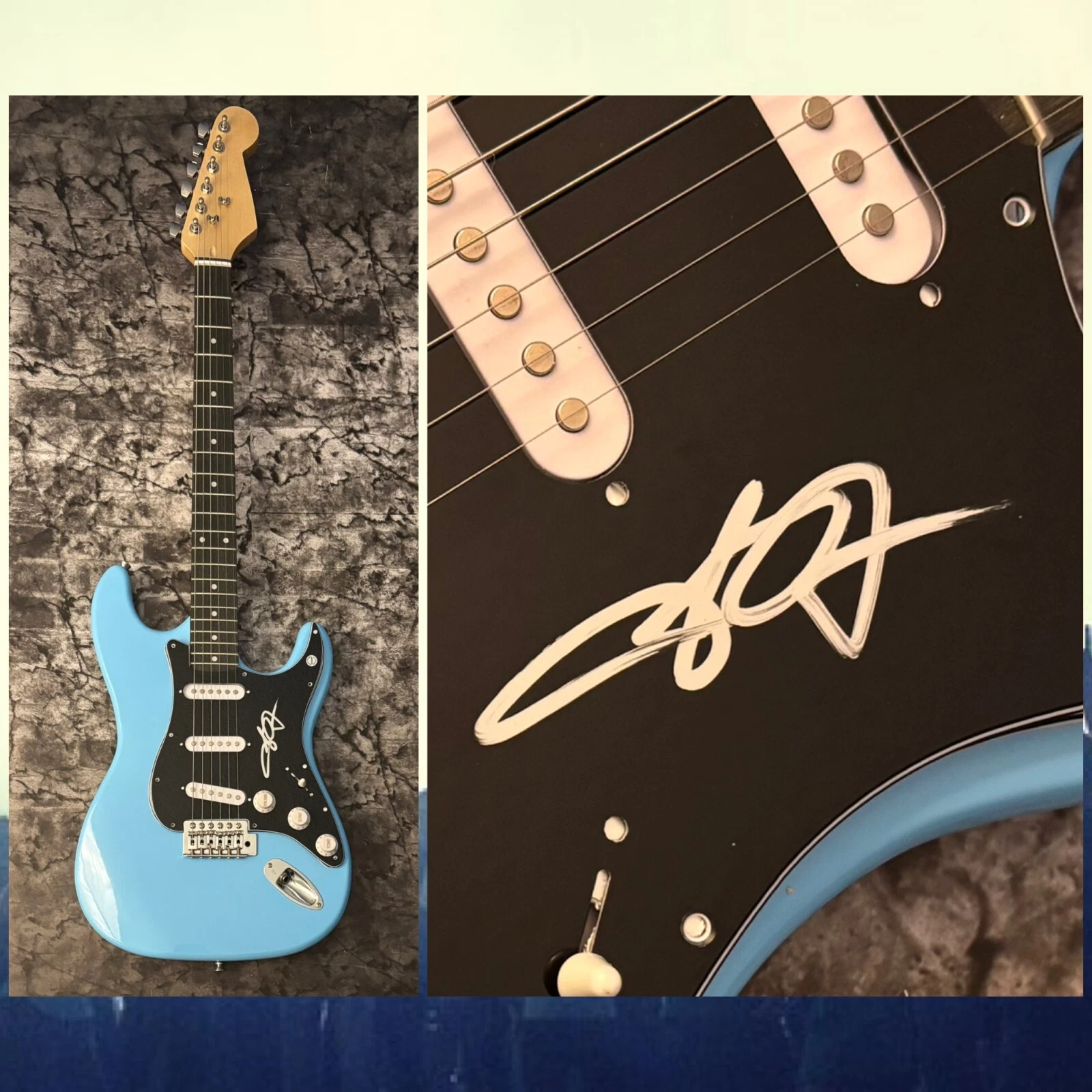 GFA Santana Band Singer  * ANDY VARGAS *  Signed Electric Guitar COA