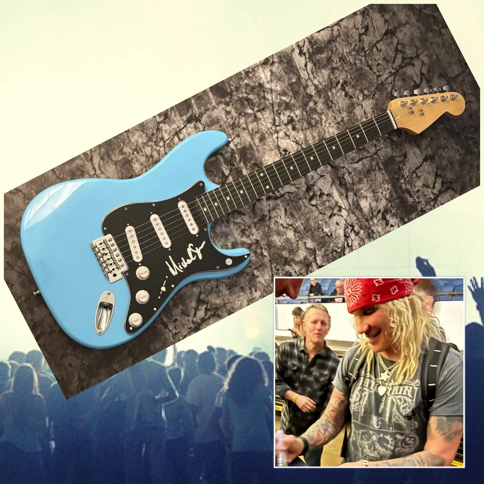 GFA Steel Panther Singer  * MICHAEL STARR *  Signed Electric Guitar PROOF COA