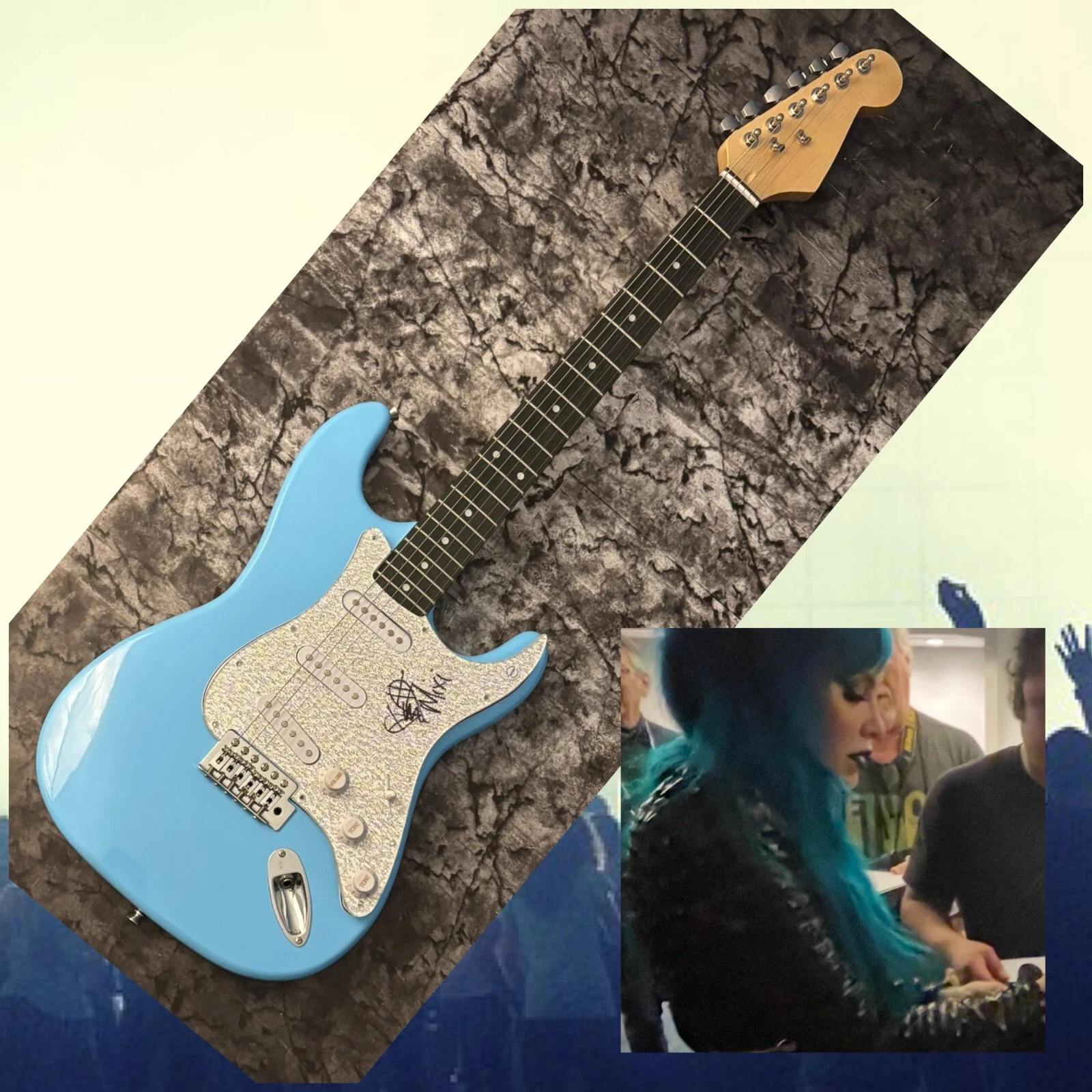 GFA Stitched Up Heart  * ALECIA MIXI DEMNER *  Signed Electric Guitar PROOF COA