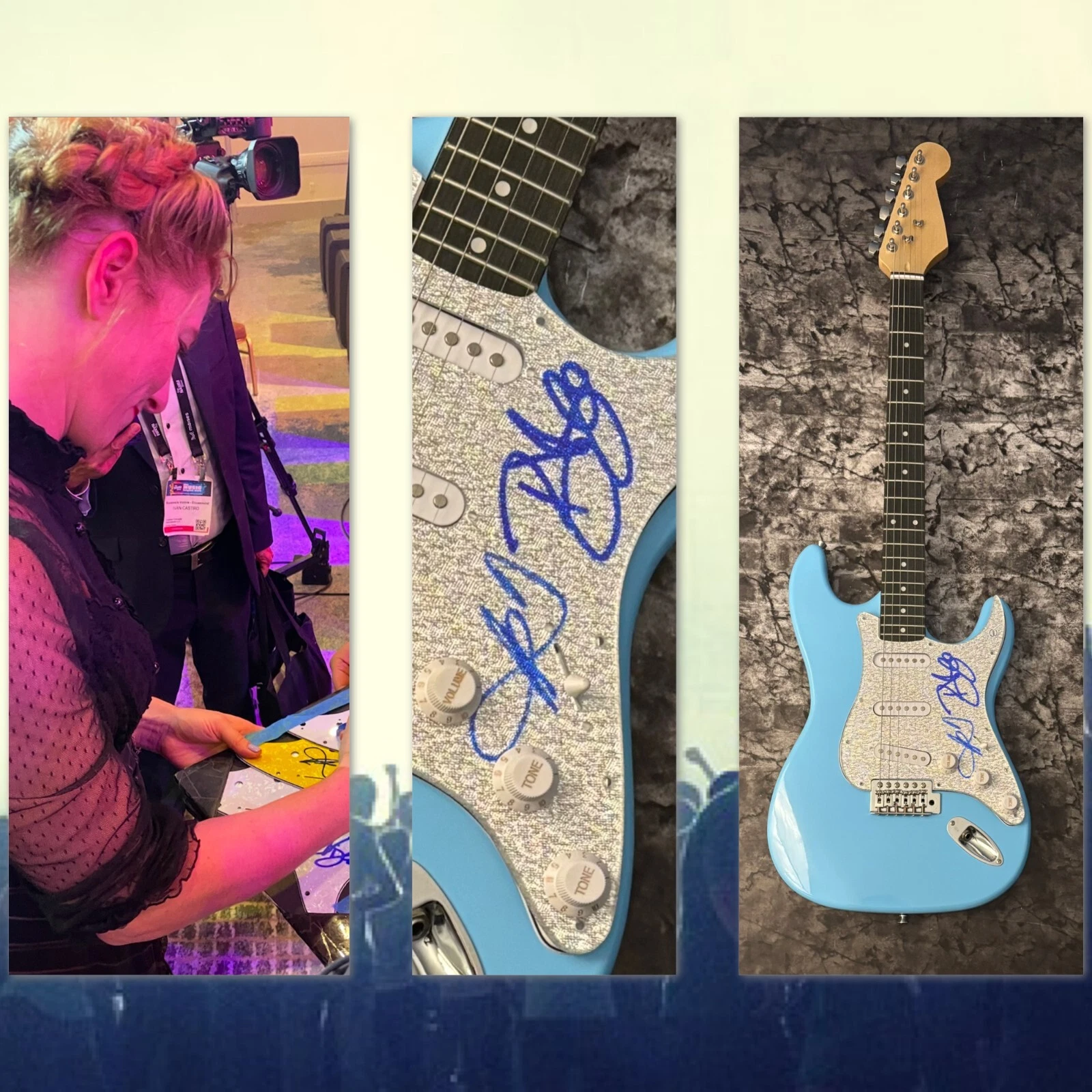 GFA Amanda Palmer & Brian V.  * THE DRESDEN DOLLS *  Signed Electric Guitar COA