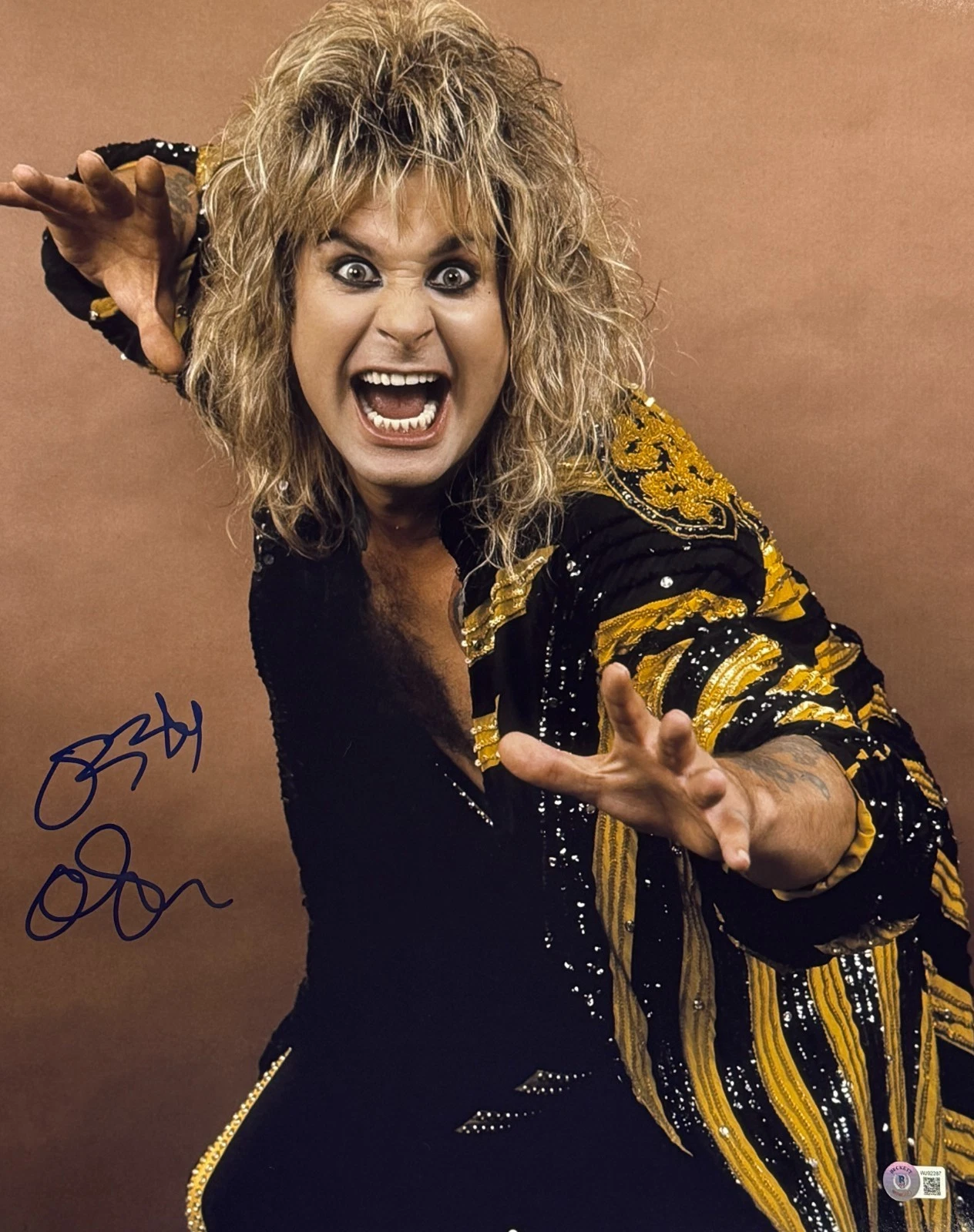 Ozzy Osbourne Signed 16x20 Photo Sabbath Authentic Autograph Beckett Witness