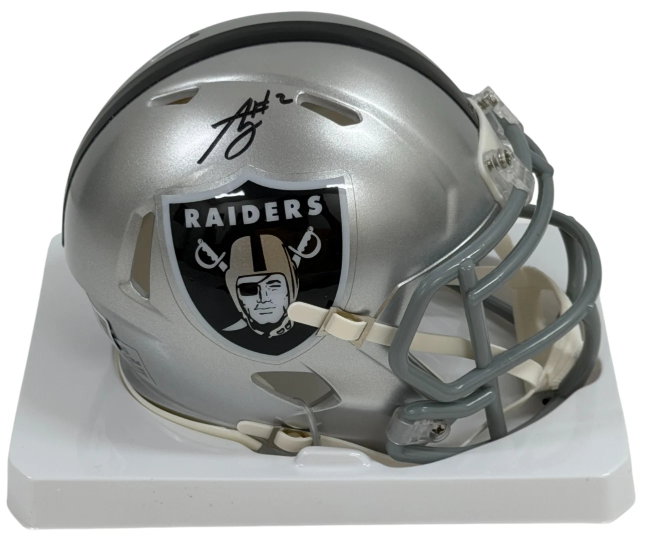 Ashton Jeanty Signed Las Vegas Raiders NFL Mini Speed Helmet Beckett Witness
