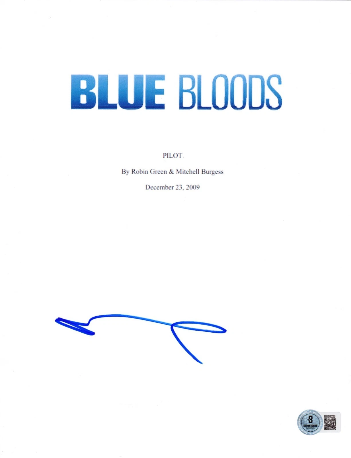 Donnie Wahlberg Signed Blue Bloods Pilot Script Authentic Autograph Beckett